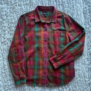 Toad&Co women’s Plaid flannel Button Down Shirt - Red, Green, Orange
